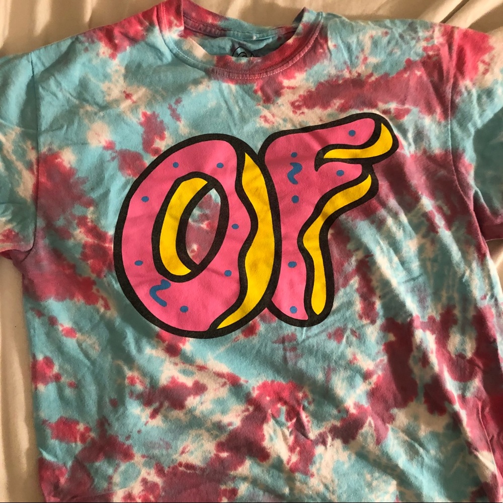 Tie dyed odd future shirt pink blue white medium